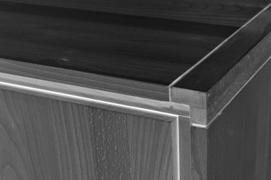 Ahşap şifonyer yüzeyi. Doğal ahşap mobilyalar. Video ya da fotoğraf çekimi için sağlam ahşap şifonyer arkaplanı