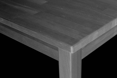 Tahta masa yüzeyi. Doğal ahşap mobilyalar. Katı ahşap masa üstü ve bacaklar beyaz arkaplan üzerinde izole