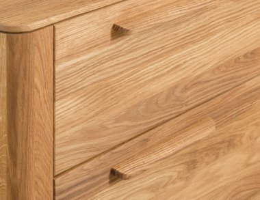 Drawers close view photo, wooden furniture background