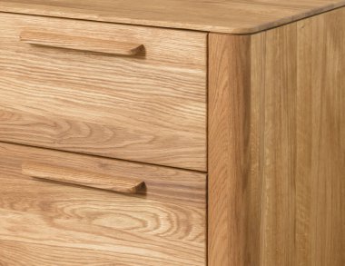 Drawers close view photo, wooden furniture background