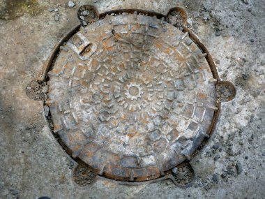 Kanalizasyon grunge tarzı arkaplan, zemin yakın görünüm fotoğrafı