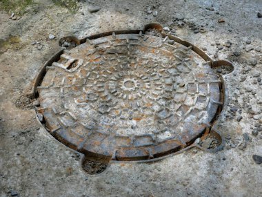 Kanalizasyon grunge tarzı arkaplan, zemin yakın görünüm fotoğrafı