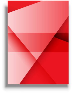 Sunum veya kitap kapağı şablonu, kırmızı vektör arkaplan, geometrik vektör şekli, iş sunumu kapağı