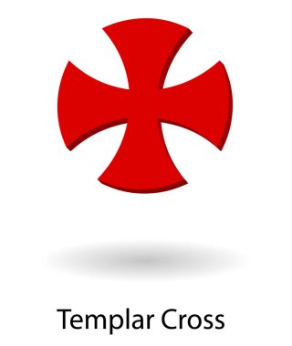 Beyaz arka plan üzerinde izole Templar simge vektör siluet