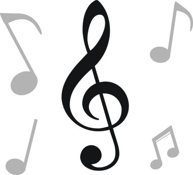 Music notes icons isolated over white background. Musical vector icons for websites, musical apps and decoration purposes