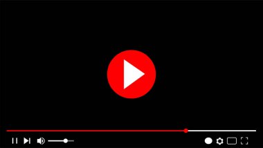 Çoklu ortam video oynatıcı çerçeve şablonu. Çevrimiçi video akış konsepti, yayın vektörü illüstrasyonu.