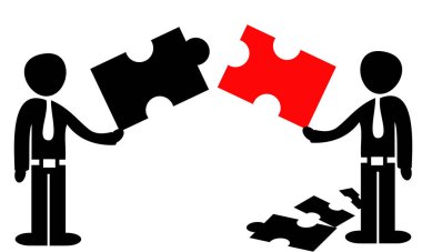 işadamları ile bulmacalar kavramsal vektör çizim zenginleştiriyor işbirliği-e doğru iş