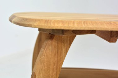 Wooden table surface, natural hardwood furniture close view photo background. Eco furniture production concept