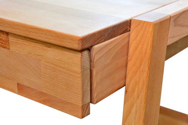 Wooden furniture surface, natural hardwood furniture close view photo background. Eco furniture production concept