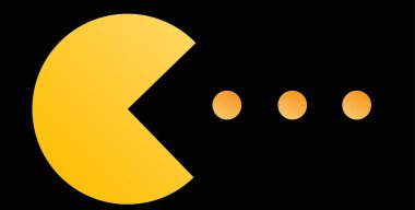 Eski bilgisayar oyun karakteri siyah arka plan üzerinde gollden şekil izole