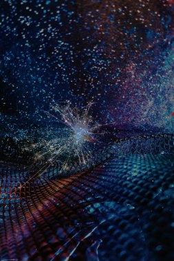 Soyut ışıltılı arka plan deseni, kutlama duvar kağıdı, sunum kapağı. Canlı renkler, şenlikli duvar kâğıdı çizimi