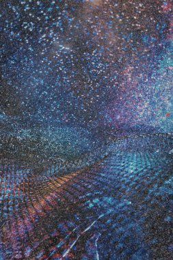 Soyut ışıltılı arka plan deseni, kutlama duvar kağıdı, sunum kapağı. Canlı renkler, şenlikli duvar kâğıdı çizimi