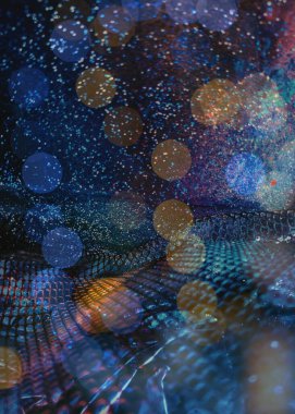 Soyut ışıltılı arka plan deseni, kutlama duvar kağıdı, sunum kapağı. Canlı renkler, şenlikli duvar kâğıdı çizimi