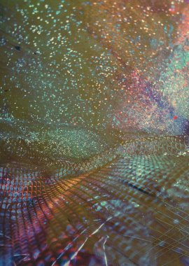 Soyut ışıltılı arka plan deseni, kutlama duvar kağıdı, sunum kapağı. Canlı renkler, şenlikli duvar kâğıdı çizimi