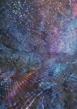 Soyut ışıltılı arka plan deseni, kutlama duvar kağıdı, sunum kapağı. Canlı renkler, şenlikli duvar kâğıdı çizimi