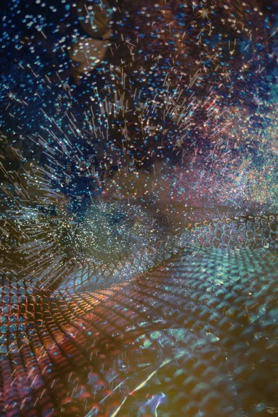 Soyut ışıltılı arka plan deseni, kutlama duvar kağıdı, sunum kapağı. Canlı renkler, şenlikli duvar kâğıdı çizimi