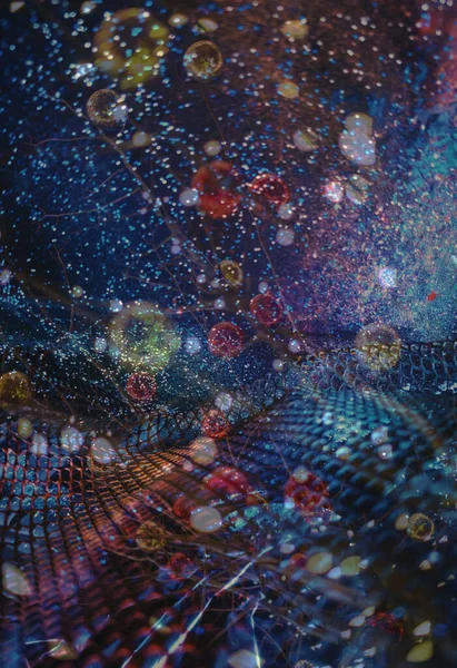 Soyut ışıltılı arka plan deseni, kutlama duvar kağıdı, sunum kapağı. Canlı renkler, şenlikli duvar kâğıdı çizimi