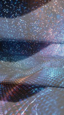 Soyut ışıltılı arka plan deseni, kutlama duvar kağıdı, sunum kapağı. Canlı renkler, şenlikli duvar kâğıdı çizimi