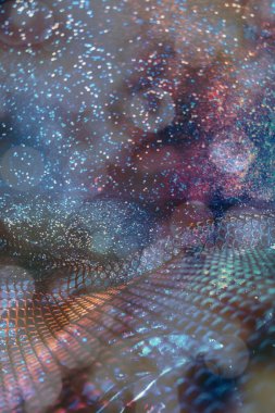 Soyut ışıltılı arka plan deseni, kutlama duvar kağıdı, sunum kapağı. Canlı renkler, şenlikli duvar kâğıdı çizimi