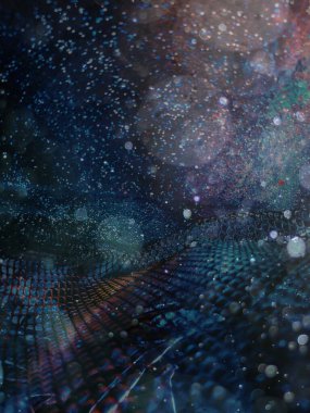 Soyut ışıltılı arka plan deseni, kutlama duvar kağıdı, sunum kapağı. Canlı renkler, şenlikli duvar kâğıdı çizimi