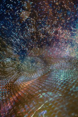 Soyut ışıltılı arka plan deseni, kutlama duvar kağıdı, sunum kapağı. Canlı renkler, şenlikli duvar kâğıdı çizimi