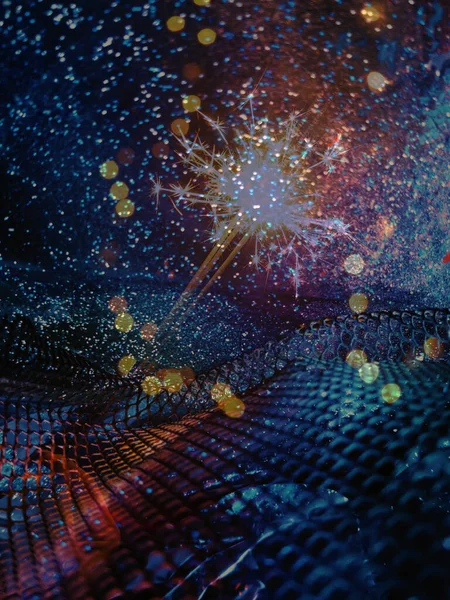 Soyut ışıltılı arka plan deseni, kutlama duvar kağıdı, sunum kapağı. Canlı renkler, şenlikli duvar kâğıdı çizimi