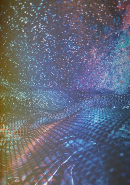 Soyut ışıltılı arka plan deseni, kutlama duvar kağıdı, sunum kapağı. Canlı renkler, şenlikli duvar kâğıdı çizimi