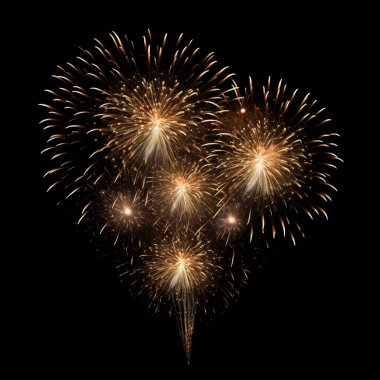 Gece gökyüzünde patlayan parlak renkli havai fişekler, neşeli ve kutlayıcı bir atmosfer yaratıyor. Tatiller, festivaller, yeni yıl kutlamaları ve özel etkinlikler için ideal bir zemin.