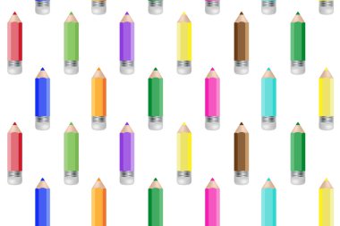 Renkli kalemlerin kusursuz deseni, ahşap kaplamalı pigment çekirdekten oluşan sanat aletleri, çizim, renk ve çizim gibi sanatsal amaçlar için kullanılır..