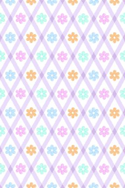 Soyut mor köşegen çizgileri veya elmas şekilleri ve çiçeksiz desenli mavi, turkuaz, beyaz arka planda pembe ve turuncu renkler, arkaplan, duvar kağıdı veya yazdırma için.
