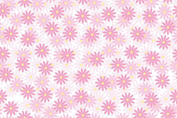 Цветочный бесшовный узор с розовой цветовой палитрой каракули дизайн на белом фоне векторной иллюстрации