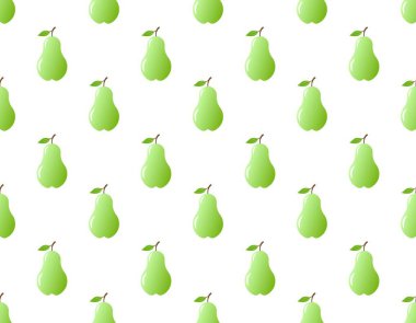 Beyaz arkaplan vektör illüstrasyonunda yeşil armutsuz desenli karalama tasarımı