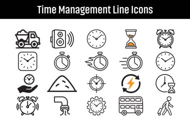 Zaman Yönetimi Satır Simgesi Koleksiyonu