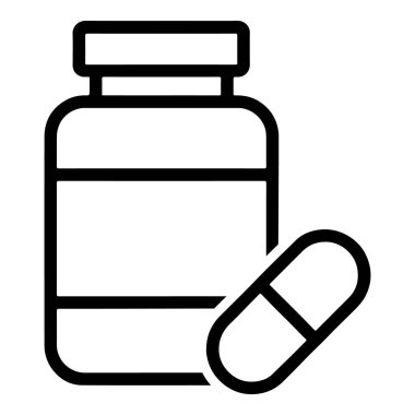 İlaç Şişesi Satırı Simge Vektörü