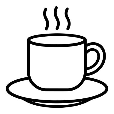Sıcak kahve fincanı Icon İçecek Hattı Vektörü