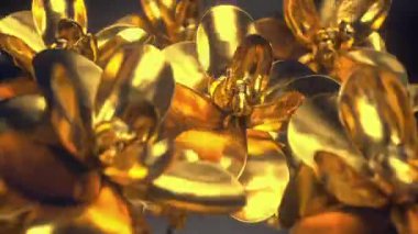 Soyut altın çiçekleri kusursuz döngü