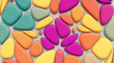 Soyut renkli voronoi şekilleri pürüzsüz döngü