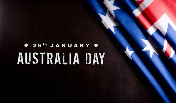 오스트레일리아의 개념입니다 오스트레일리아 국기검은 배경에 — 스톡 사진