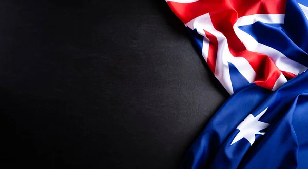 Australië Dag Concept Australische Vlag Tegen Een Schoolbord Achtergrond Januari — Stockfoto