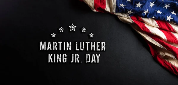 Konsep Peringatan Hari Martin Luther King Bendera Amerika Terhadap Latar — Stok Foto