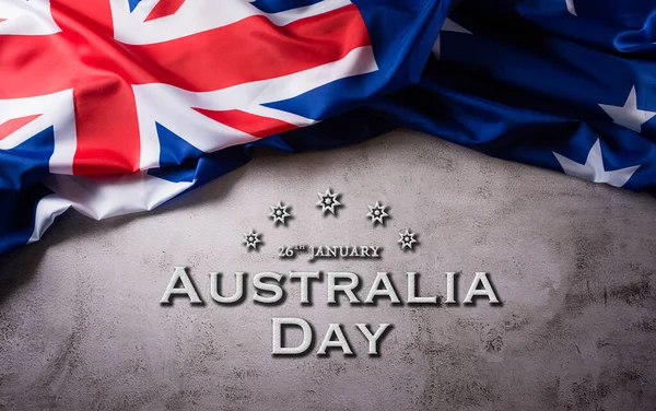 Gelukkige Australië Dag Concept Australische Vlag Tegen Oude Stenen Achtergrond — Stockfoto