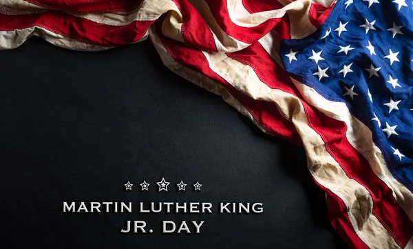 Konsep Peringatan Hari Martin Luther King Bendera Amerika Terhadap Latar — Stok Foto