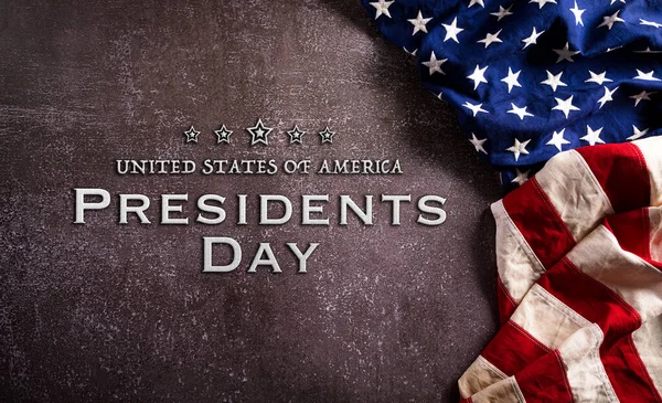 Happy Presidents Day Concept Met Vlag Van Verenigde Staten Donkere — Stockfoto