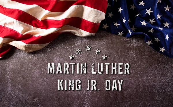 Konsep Perayaan Hari Martin Luther King Yang Bahagia Bendera Amerika — Stok Foto