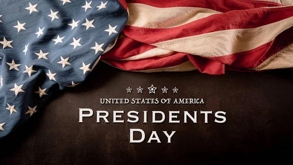 Happy Presidents Day Concept Vintage Flag United States Dark Stone — Stock Photo, Image