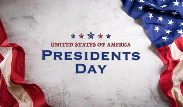 Konsep Hari Presiden Yang Bahagia Dengan Bendera Amerika Serikat Latar — Stok Foto