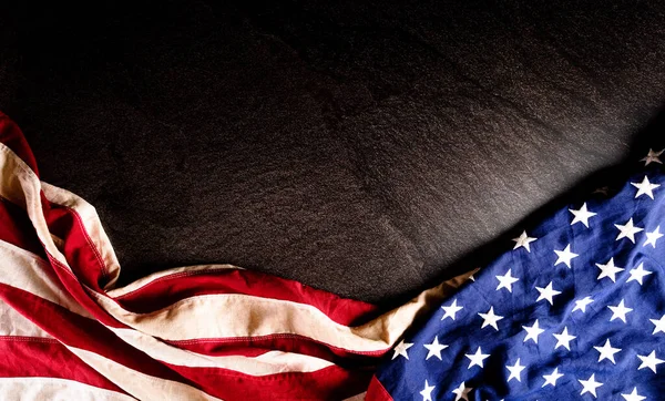 Glad Självständighetsdag Juli Amerikansk Flagga Mörk Sten Bakgrund Med Texten — Stockfoto
