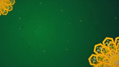 Ramazan ayına, bayrama, Kurban Bayramı 'na, İslami festivallere, dini etkinliklere ve diğer dini etkinliklere uygun, altın süslemelere sahip boş bir İslami arka plan. Arkaplan döngüsü.