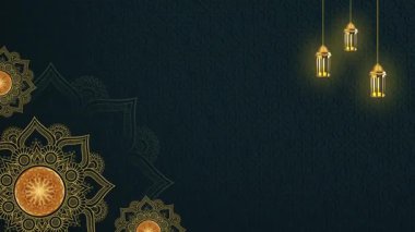 Ramazan Kareem İslami Arkaplan Süs Mandala ve Fenerleri. Özel metin için boş alan ile. döngü arkaplanı