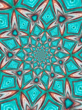 Psikedelik Mandala tarzı soyut arkaplan kaba kağıt dokusu resimlemesi